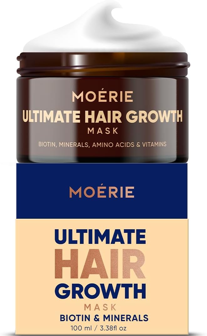 Masque Capillaire Minéral Moerie – Masque Réparateur et Stimulant pour la Pousse Très Rapide – Traitement Nourrissant pour Longs et Épais – Produit Vegan Sans Parabènes 100ml Single Set