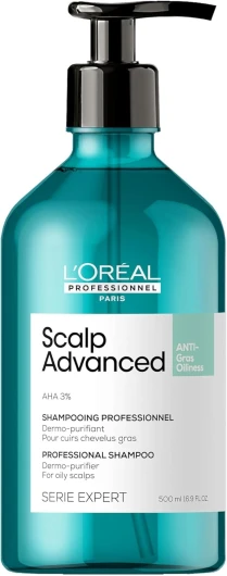 L'OREAL PROFESSIONNEL, Routine Purifiante & Détoxifiante Anti-Gras - Cuirs Chevelus & Cheveux Gras - Argile Détoxifiant Multi-Usages - Shampoing & Masque 2-en-1 - Sans Silicone - Scalp Advanced