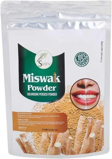 Miswak Powder 227 Gram (8 Oz) - 100% Pure Siwak Powder - Salvarado Persica - Dental Care - Natural Tooth Powder -