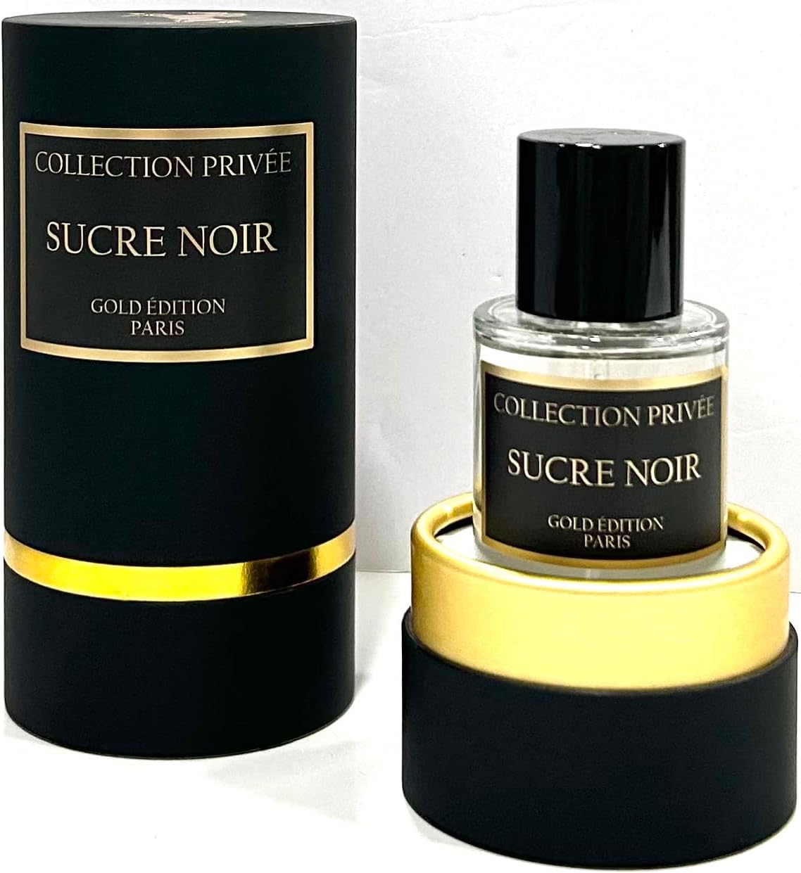 Parfum SUCRE NOIR Collection Privée Nouvelle Edition (Gold Edition), Idée Cadeau, un parfum longue durée et unisexe de 50 ml, fabriqué en France (SUCRE NOIR)