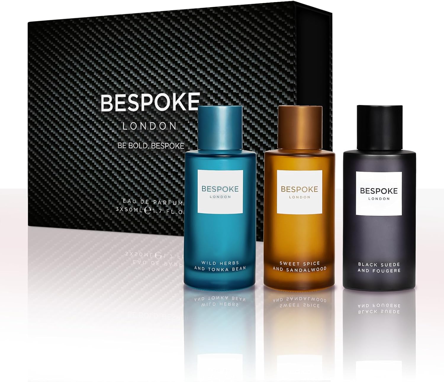 Coffret de Parfum Premium pour Homme, Daim noir, herbes sauvages, épices douces, Coffret mini parfum de voyage (3 x 50ml)
