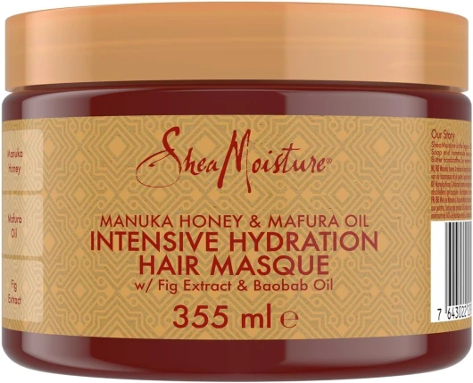 Masque Hydratation Intense - Pour les cheveux secs et abîmés - Au Miel de Manuka et Huile de Mafura - Adoucit les cheveux - 355ml