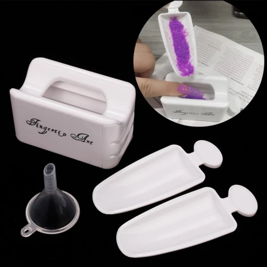 GZSYY Système de Bac de Recyclage de Poudre de Trempage Des Ongles Kit de Démarrage pour Ongles Trempés en Poudre Conteneur de Plongée Ongles Français Color14