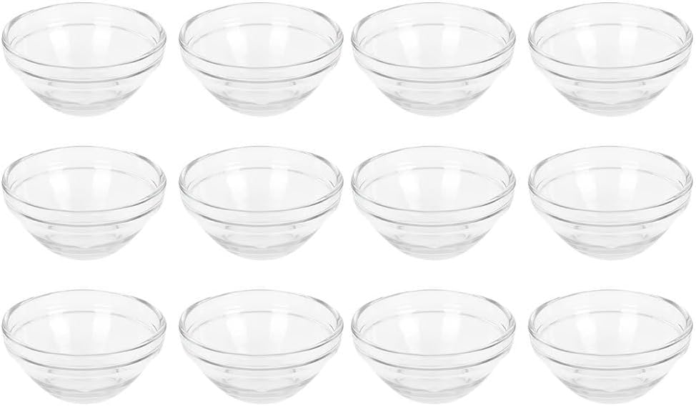 Beavorty 12Pcs Bols En Verre Pour Masque Visage, Bol De MéLange Transparent Pour Soins De Visage, Accessoire Spa Et Salon, IdéAl Pour Huiles Essentielles, 6x6x3cm 6x6cm Transparent