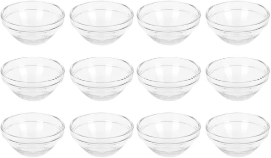 Beavorty 12Pcs Bols En Verre Pour Masque Visage, Bol De MéLange Transparent Pour Soins De Visage, Accessoire Spa Et Salon, IdéAl Pour Huiles Essentielles, 6x6x3cm 6x6cm Transparent