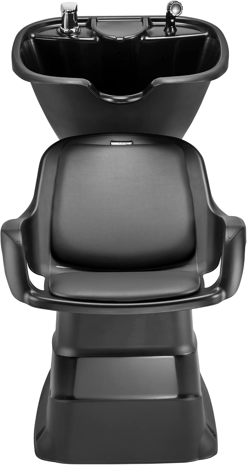 DOMPEL Lave-tête avec fauteuils CHAMP RÉCLINABLE Salon Coiffure Barberos (noir/noir) - MADE IN BRAZIL - Modèle EXCLUSIF