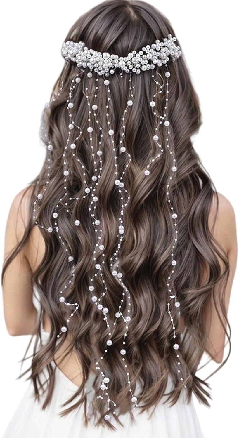 Peigne à cheveux en perles – Peigne élégant - Accessoire de coiffure de mariée - Accessoires pour cheveux de mariée - Coiffe décorative pour femmes et filles – Photographie de voyage, couvre-chef de
