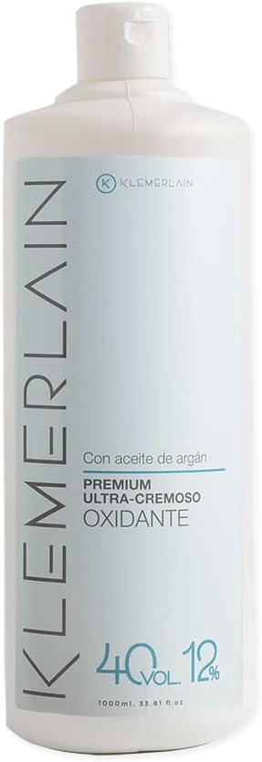 Klemerlain Crème capillaire oxygénée - Oxydant capillaire ultra-crémeux - Coloration permanente des cheveux - végétalien - Teinture capillaire - 1000 ml (40 vol, 12%)