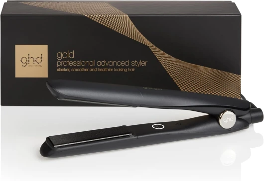 Ghd - Lisseur ghd Gold - Fer à lisser professionnel (Noir) - Des cheveux plus lisses et 65% plus brillants - Lissez, ondulez vos cheveux grâce à son design arrondi - Idéal pour tous types de cheveux