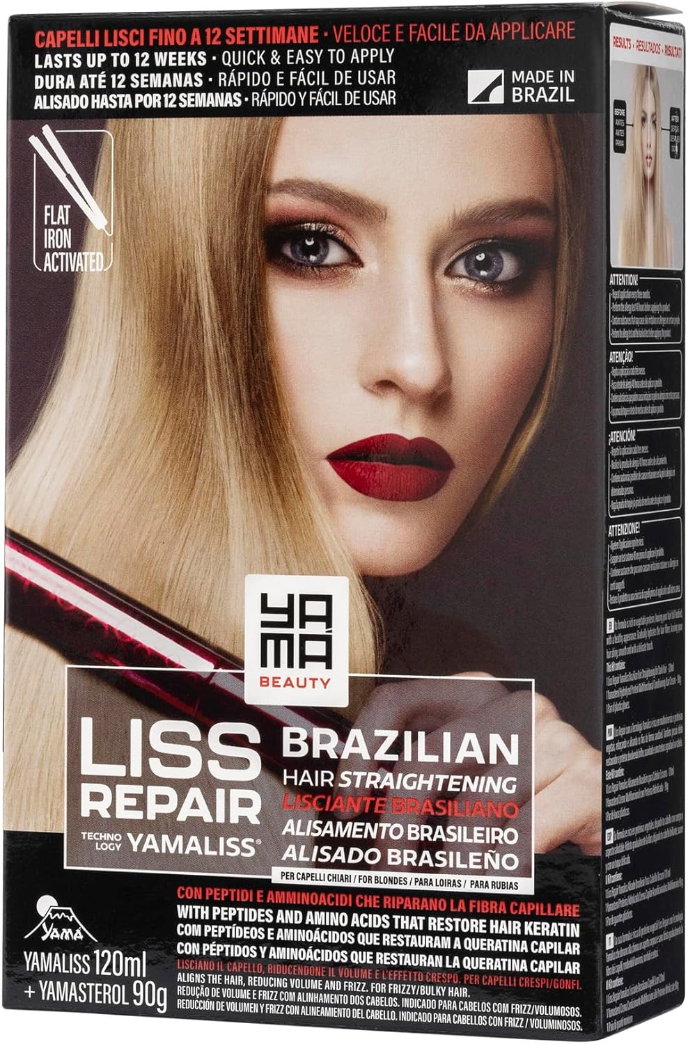Yama Yamaliss LISS REPAIR KIT Lissage brésilien à la kératine 120 ml + 90 g - pour cheveux clairs - Jusqu'à 12 semaines - avec des peptides et des acides aminés qui restaurent la kératine du cheveu