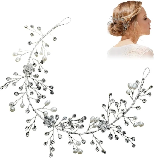 WUSJCOF mariée mariage cheveux vigne mariée Crystal Headband strass coiffures pour les femmes