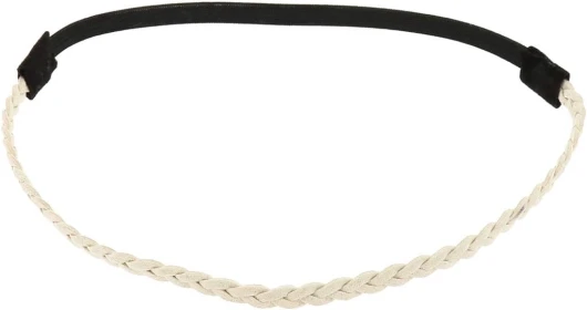 Bandeau Cheveux Femme Blanc - Headband Tressé Suédine Simple et Uni aspect Velours - Bandeau Fin Taille unique - Headband Mariage Vintage - Look original Boho, Bohème, Hippie Chic