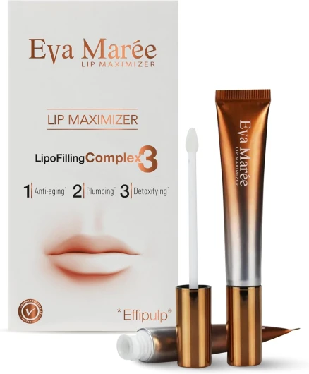 Eva Maree Lip Maximizer, Lip Plumper avec Technologie Lonosome et Complexe LipoFilling - Lèvres plus Pulpeuses, Plus Fermes et Plus Lisses - Anti-âge, Détoxifiant, Hydratant