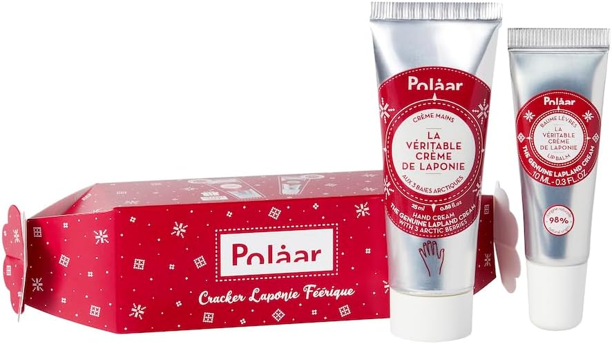Polåar - Cracker Laponie Féérique aux 3 Baies Arctiques- Crème Mains 25 ml + Baume Lèvres 10 ml - Soins nourrissants, réparateurs, protecteurs - Naturel, Made in France