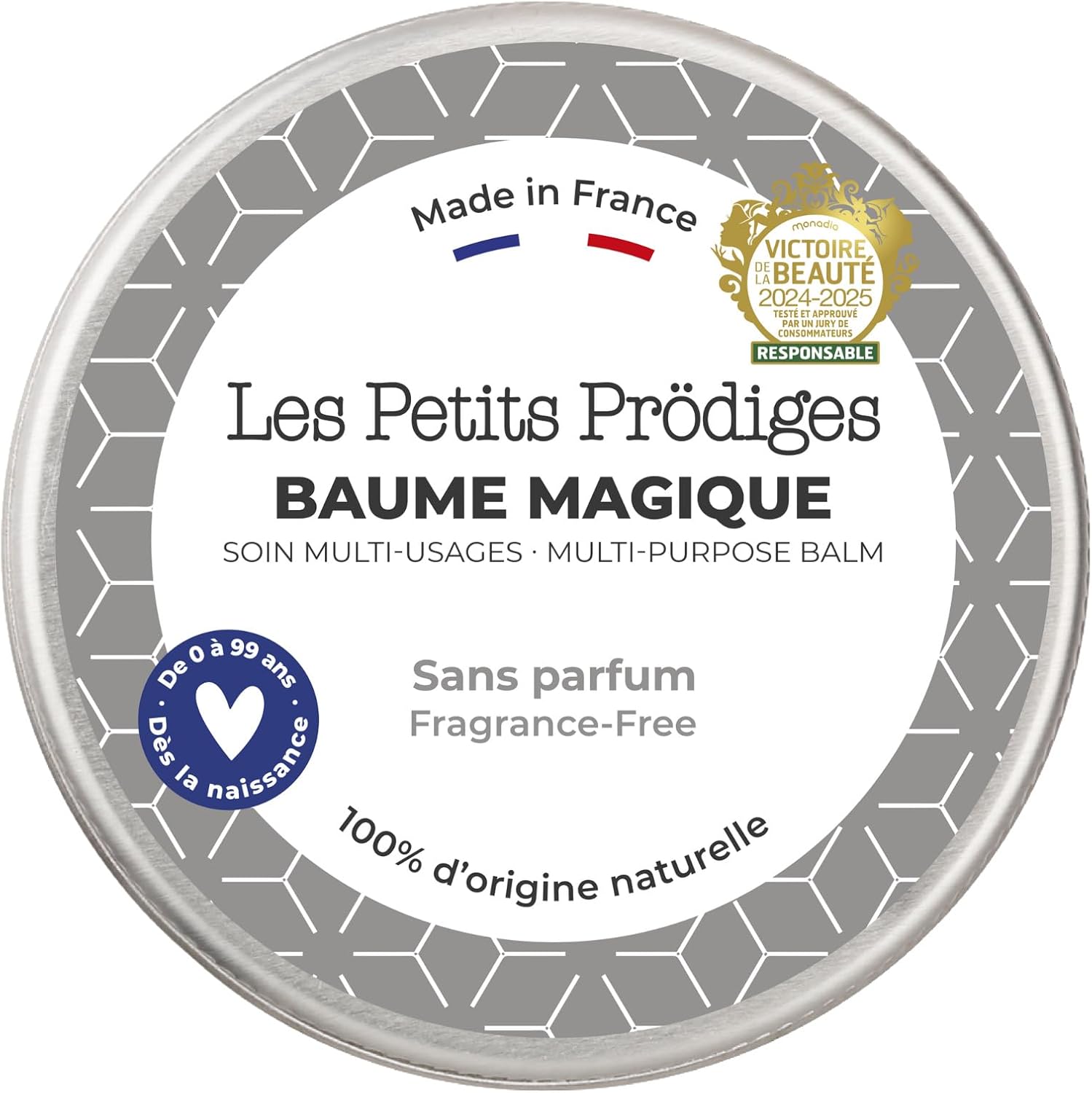 Baume Magique Multi Usages - Visage, Levres, Mains & Corps - Demaquillant, Soin Hydratant & Réparateur, Cheveux - 100% Naturel - Fabriqué en France - Emballage Recyclable - 30ml Sans Odeur 30 ml (Lot de 1)