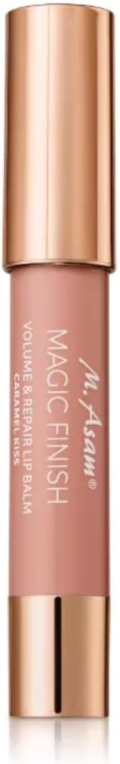M - Asam MAGIC FINISH Baume à lèvres volume & soin Caramel (3,3 g) – Baume à lèvres crayon couleur caramel, pour des lèvres colorées et pulpeuses, soigne et hydrate pour lèvres sèches et gercées