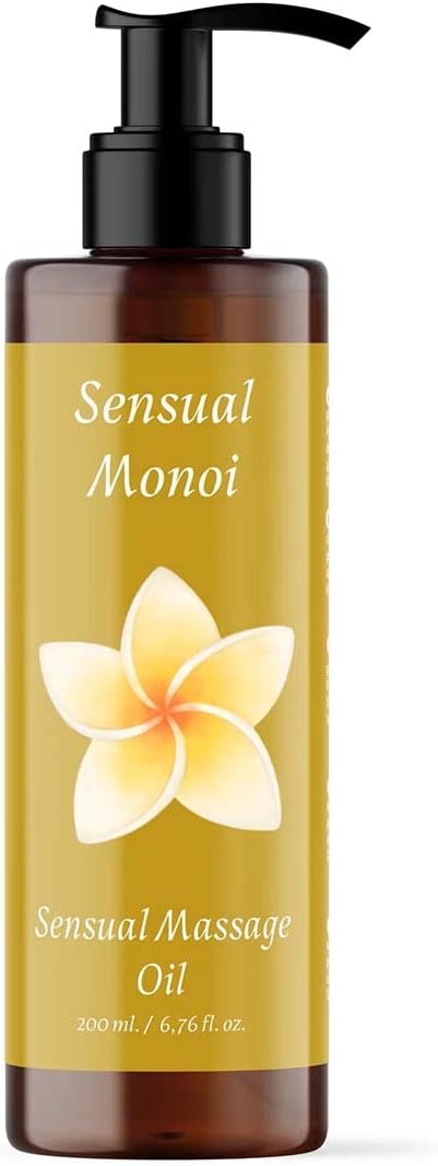Huile de Massage Relaxante fleur de Monoï - BIO - 200ml - Pour des Massages Corporelles - Monoi