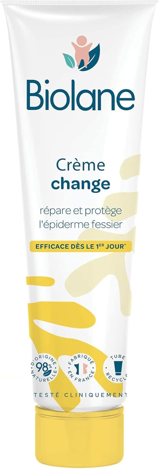 Crème change dermo pédiatrie - Siège Bébé - Nouveau Packaging - Protège et répare les irritations - Soin pour la peau - 98% Ingrèdients Naturels - Tube 100ml - Fabriqué en France 3 Lingettes à l'eau + 1 Créme de change dermo pédiatrie