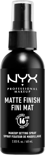 Spray Fixateur Setting Spray Mate Finish, Spray de Finition, Tenue Longue Durée, Fini Mat, Formule Vegan, Modèle : Matte Mat Single