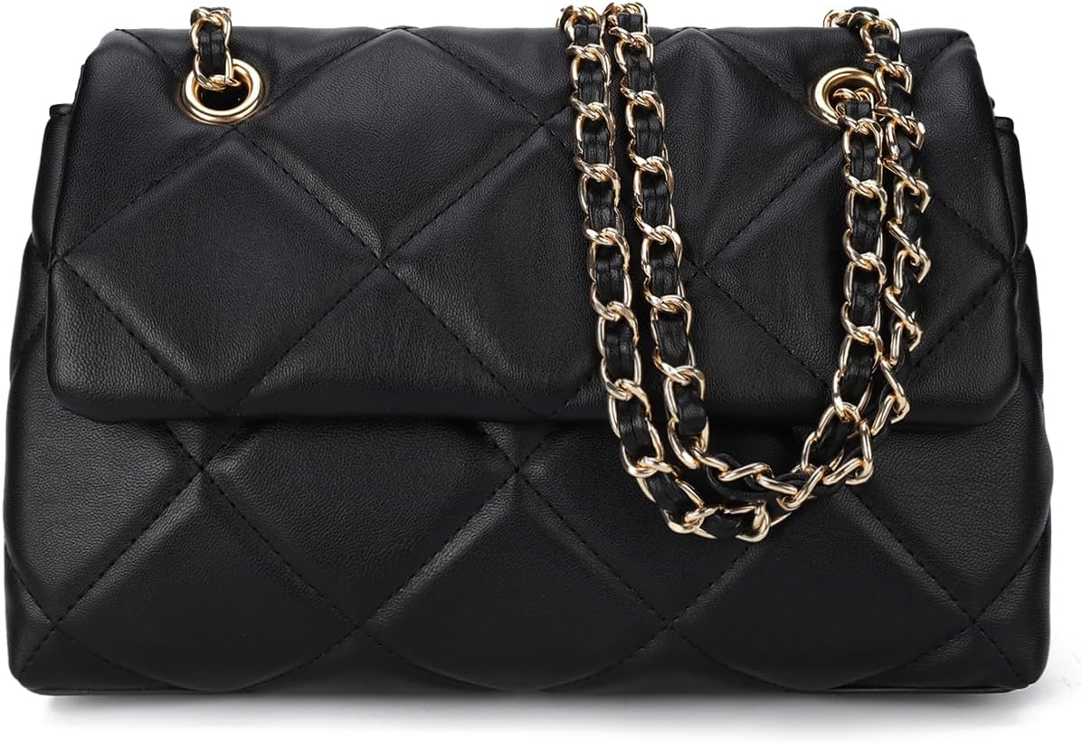 Gladdon Sac à bandoulière pour Femme Matelassé élégant sous Les Bras Petit Sac à Main en Cuir végétalien texturé Diamant Bandoulière réglable