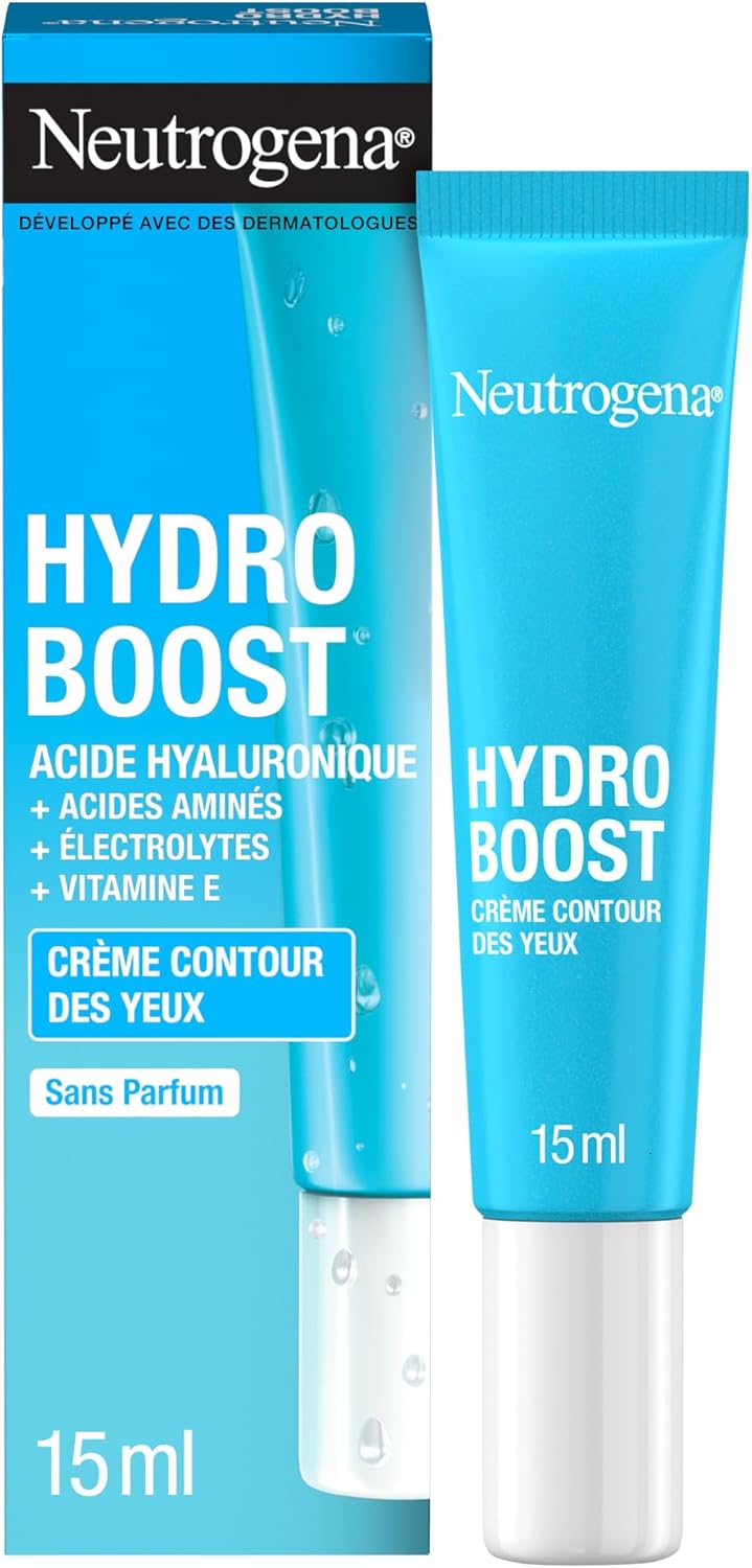 Crème Contour des Yeux Hydro Boost (tube de 15 ml) – Crème hydratante à l'acide hyaluronique – Soin du visage ciblant les signes de fatigue pour des yeux bien réveillés 15 ml (Lot de 1) Crème contour des yeux