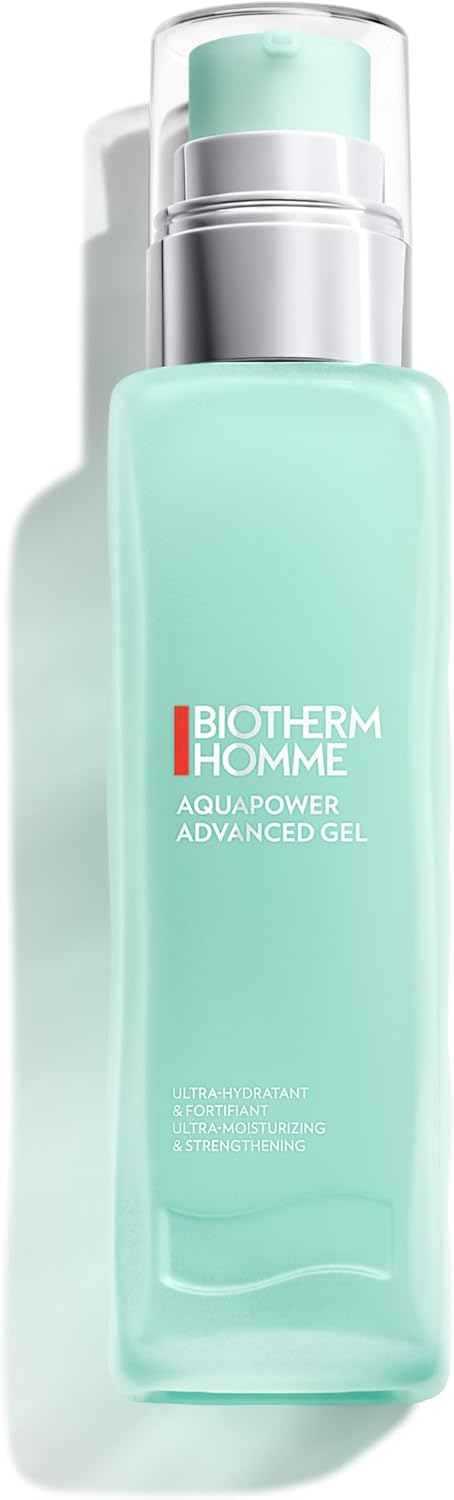 BIOTHERM HOMME, Aquapower Advanced Gel, Gel Ultra-Hydratant et Fortifiant Visage Homme, Soin Visage Homme, Peaux Normales à Mixtes, Texture Non Collante, 75 ml Gel Hydratant 100 ml