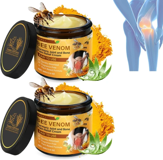 2PCS Crème de Traitement au Venin D'abeille, Crème Réparatrice au Venin D'abeille, de Guérison des os, Crème Hydratante au Venin D'abeille, Poison D'abeille Favorise la Santé des Articulations et des