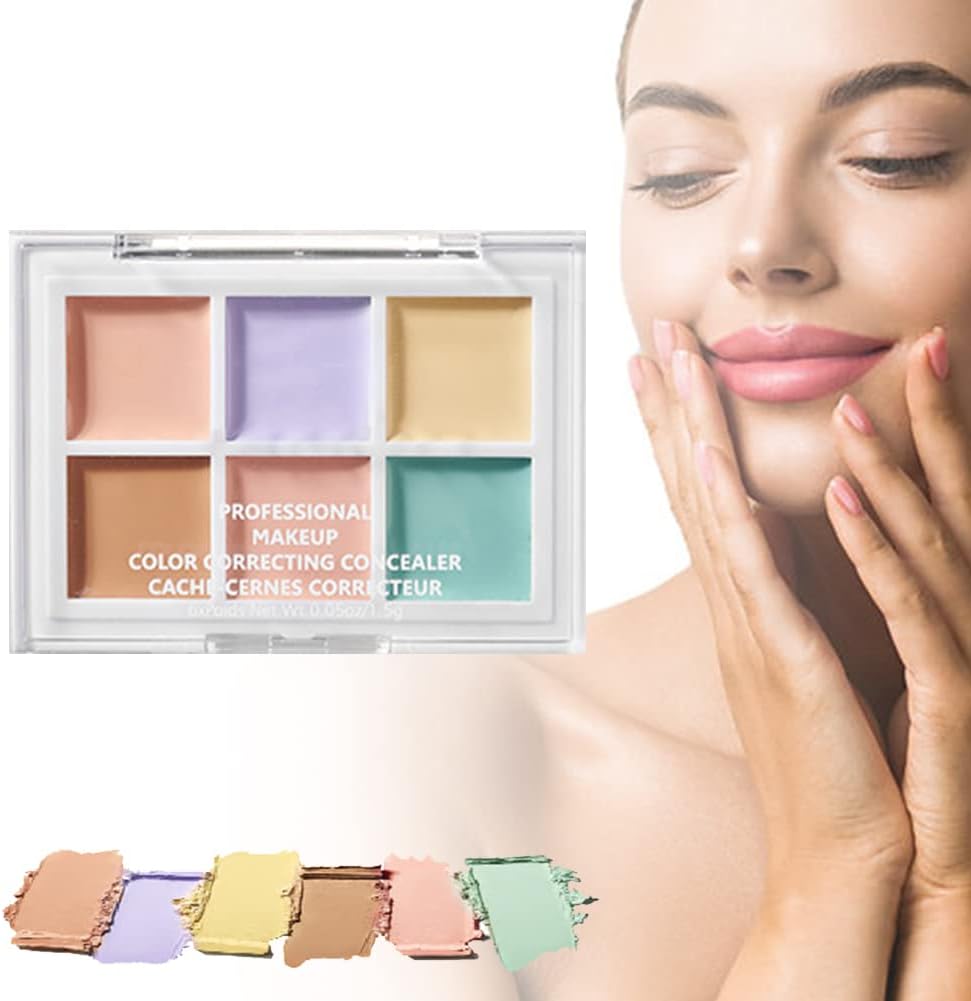 Correcting Concealer,Correcteur Mélangeable,Correcteur Mélangeable,Professional Makeup Palette,Anti-cernes Crème Légère Longue Tenue Imperméable à Haute Couverture,6 en 1 Correcteur de Teint,#01 1 g (Lot de 1) #01