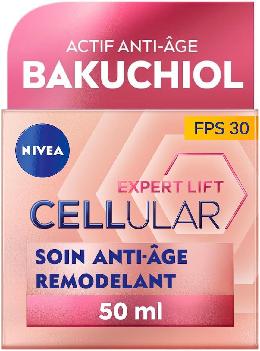Cellular Expert Lift - Soin Visage Anti-Age Remodelant FPS30 - Crème De Jour - Lisse & Réduit Les Rides - Collagène Booster - Acide Hyaluronique & Bakuchiol Naturel - Tous Types De Peaux - 50 ml CELLULAR Expert Lift Soin de jour