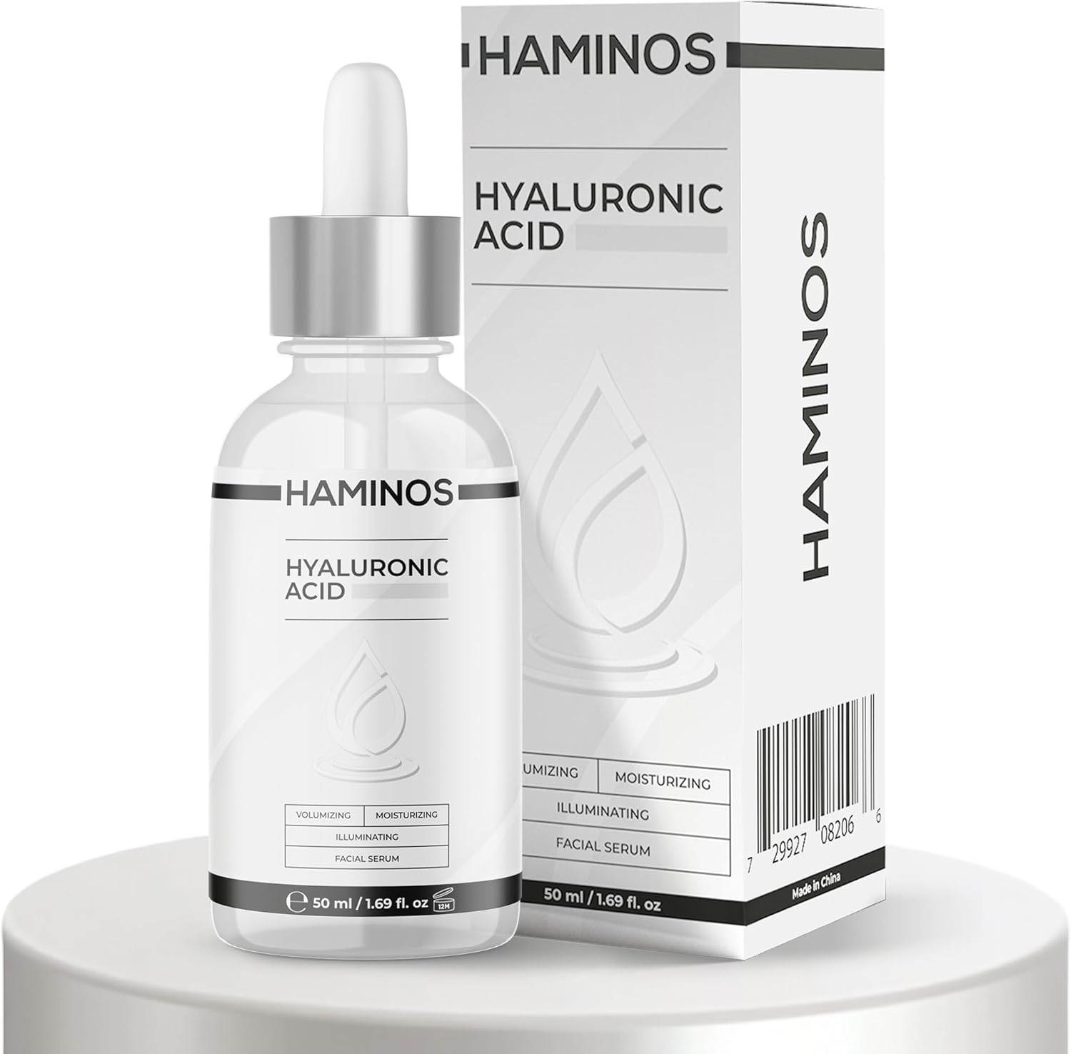 Sérum Acide Hyaluronique 50 ml à la niacinamide, à la bave d'escargot, au collagène et aux extraits naturels – Repulpant les lèvres, Anti-vergetures, Anti-rides, Anti-ridules, Hydratation