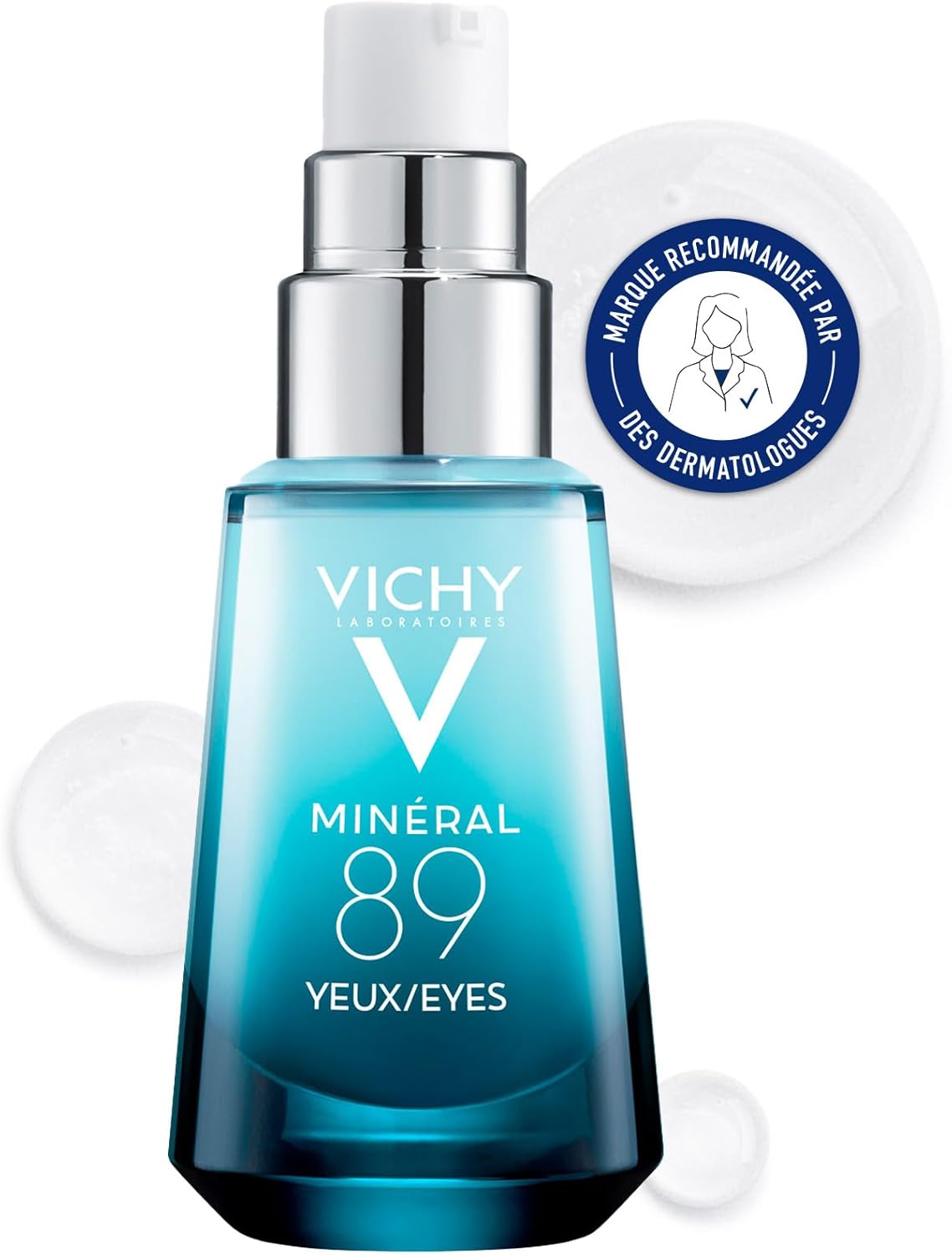 Vichy, Minéral 89, Soin Yeux, Fortifie & Répare, Enrichi en Acide Hyaluronique & Caféine, Pour Tous Types de Peau, 15 ml