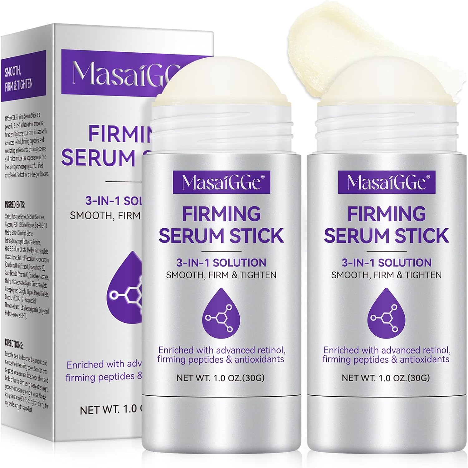 Sérum Stick Raffermissant au Rétinol, Sérum de Nuit Rétinol Anti-Rides, Soin Visage Anti-Âge Spécial Rides Profondes, Retinol Serum Visage Stick Peau Raffermie & Souple, Anti-ride, Tous Types de Peaux 2
