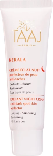 Crème Éclat Nuit – KERALA - Perfecteur de Peau Anti-Taches - Améliore Qualité & Aspect de la Peau - Favorise la micro-circulation - Actifs drainants & régénérants - Peau Nette & Lisse - 50 ml
