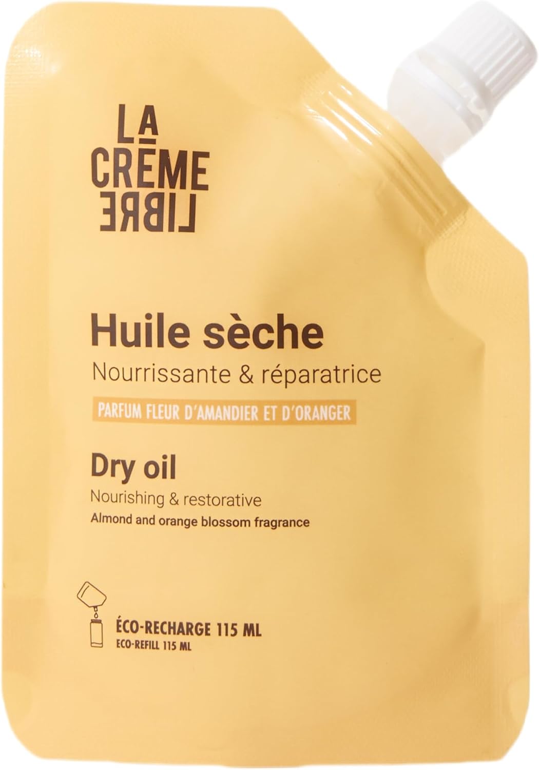 Huile de Soin Bio Rechargeable - Vegan et 100% Naturelle - Prévient et Réduit les Vergetures - Nourrissante et Non Collante - Améliore l'Élasticité de la Peau - Rechargeable 115ml 115 ml (Lot de 1)