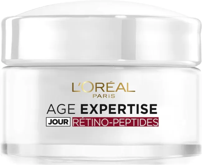 L'Oréal Paris - Crème de Jour Anti-Âge Hydratante - Soin Anti-Rides Intensif - Enrichi en Rétino-Peptides - Pour Peaux Normales à Mixtes - À partir de 45 ans - Age Expertise - 50 mL Soin Intensif Jour 45+
