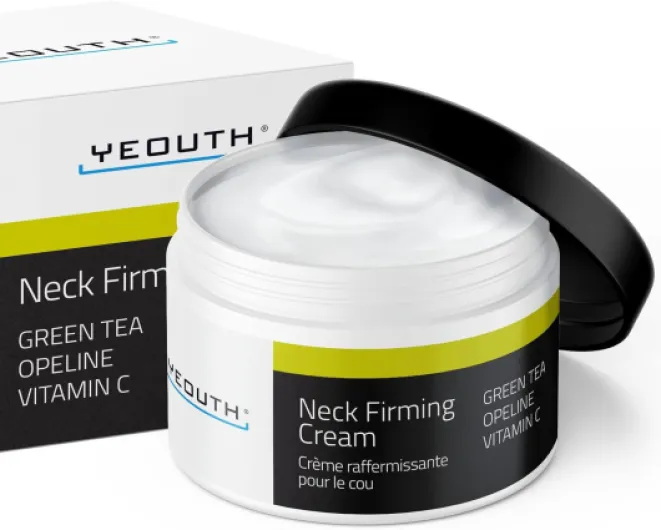 Creme Soins Pour le Cou et le Décolleté Avec Vitamine C, Opeline et Thé Vert, Raffermissant Crème Cible Décolleté et Double Menton 118ml