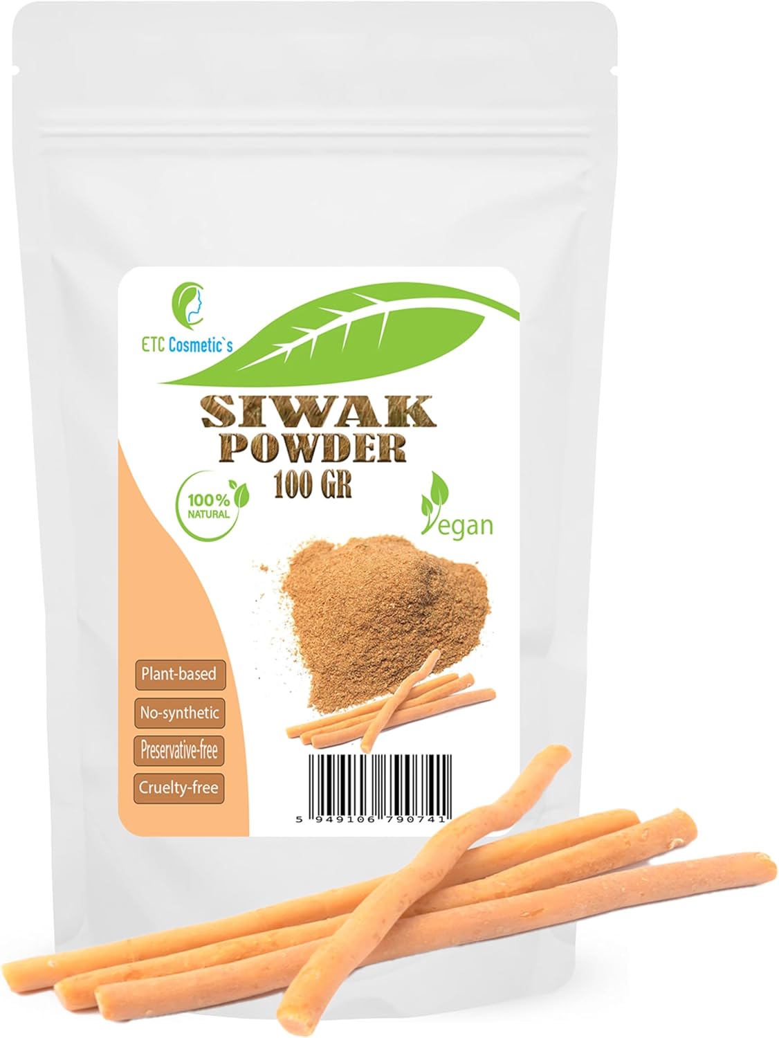 Siwak (Miswak) Powder, Salvarado Persica, 100% Only Miswak (siwak) Powder - Soins dentaires - Dentifrice naturel - Blanchiment des dents - Soin bucco-dentaire - 100 g