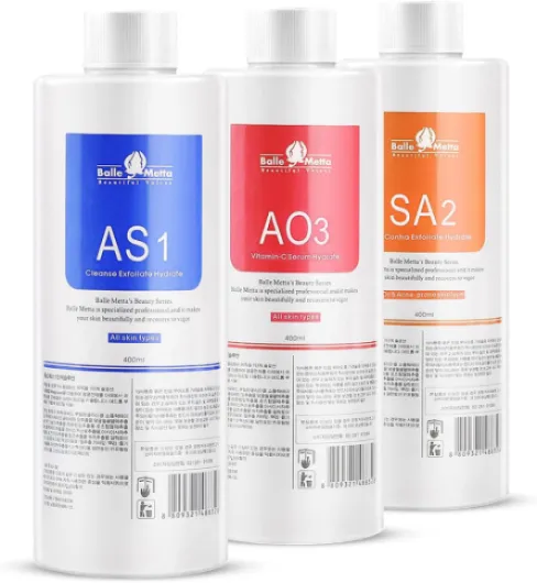 ADrivWell Aqua Peeling Solution AS1 SA2 AO3 Soins de la peau du visage Dermabrasion Sérum facial Liquide de nettoyage 400 ml Pour machine à peler AquaFacial