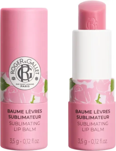 Roger&Gallet – Baume Lèvres Sublimateur Rose – Soin Nourrissant & Brillant Naturel – Saveur Figue Gourmande – 98% Naturel – Vegan – Fabriqué en France – 3,5g