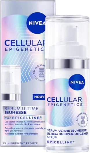 Sérum Visage Ultime Jeunesse Epigenetics - Technologie Age Clock - Epicelline & Acide Hyaluronique - Anti-Âge - Tous Types de Peaux - 30 ml