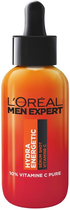 L'Oréal Men Expert - Sérum Shot Vitamine C pour Homme - Hydrate & Illumine - Concentré en Vitamine C Pure 10% - Usage Quotidien - Hydra Energetic - 30 ml Hydra Energetic Sérum Vitamine C
