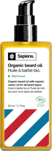 Huile Barbe Homme 50 ml - Fabriquée en France et Certifiée Bio - Huile de Ricin Barbe - Adoucit la Barbe, Hydrate et Favorise la Pousse - Soin Barbe Homme 50 ml (Lot de 1)