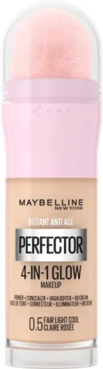 Maybelline New-York - Perfecteur de Teint Illuminateur 4-en-1 - Base/Correcteur/BB Crème/Enlumineur - Fond de Teint Instant Glow Perfector 4-in-1 - Teinte : Fair Light Cool (0.5) - 20 ml 0.5 Fair light cool