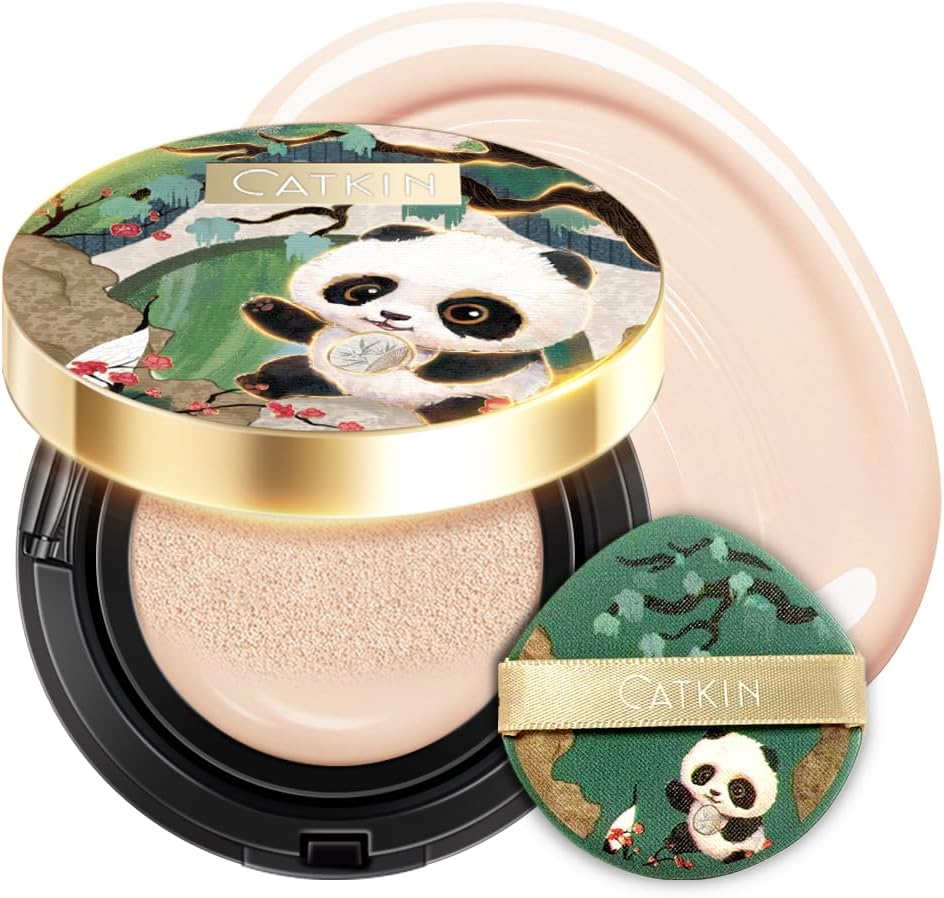 Panda Land Cushion Foundation, Fond de Teint BB Creme, Anticernes, Anti-Terne et Anti-Rougeurs, Hydratation 24H, Sheer Finish, pour les peaux sensibles, avec Recharge 30 g (Lot de 1) C01 Fair (Panda Land)