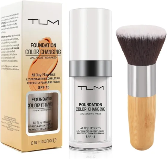 Fond de teint qui change de couleur, hydratant et protection solaire SPF15, fond de teint changeant de couleur, pour peaux matures, fond de teint impeccable toute la journée pour les tons de peau