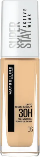Maybelline New-York - Fond de Teint Liquide Longue Tenue, Sans Transfert, Haute Couvrance - Superstay Active Wear 30h - Teinte : Fresh Beige (06) - Contenance : 30 ml 06 Fresh Beige