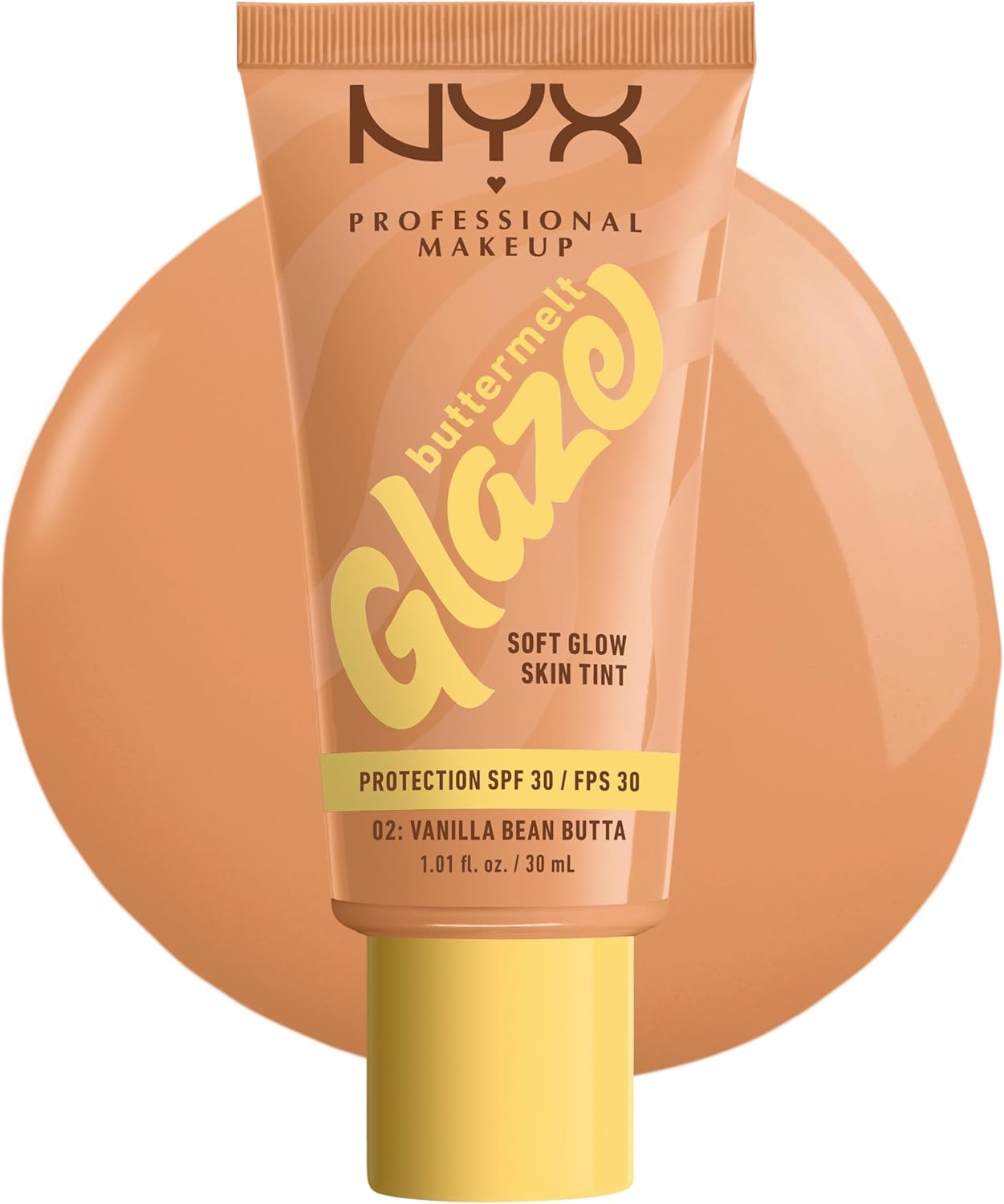 Fond de Teint Hydratant SPF30 - Tenue Longue Durée Jusqu'à 12h - 93% d'Ingrédients Soin - Formule Vegan - Buttermelt Glaze Tint - Teinte : Vanilla Bean Butta - 30ml