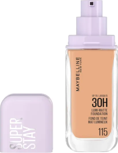 Fond de Teint Liquide Longue Tenue - Ultra-Résistant - Fini Mat Lumineux - Enrichi en Acides Aminés - Tous les Types de Peau - Superstay 30H Lumi-Matte - Teinte : 115 - 35ml