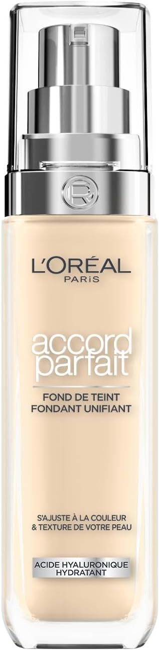 L'Oréal Paris - Fond de Teint Fluide - Hydratation 24H - Formule à l'Acide Hyaluronique - Tous les Types de Peaux - Accord Parfait - Teinte : Lin (1.5.N) - 30 ml 1.5N LIN
