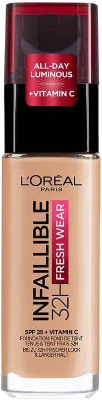 L'Oréal Paris - Fond de Teint Fluide Infaillible 32h Fresh Wear - Tous Types de Peau - 200D Sable Doré